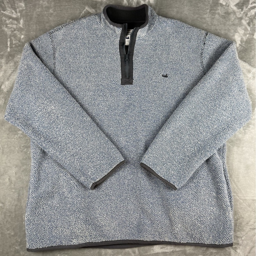 Southern Marsh Pullover Fleece Quarter Zip Blue Gray Mens 2XL